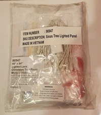 New Lighted Lace Christmas Tree Panel 40" X  84"