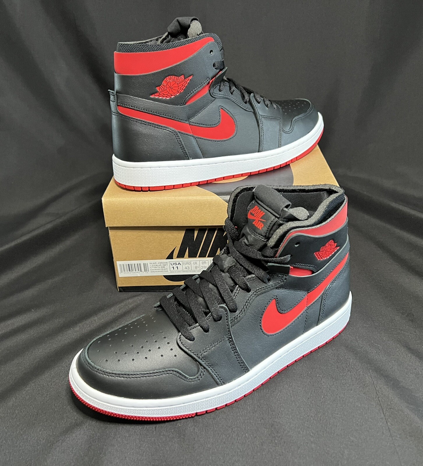 WMNS Air Jordan 1 High Zoom Air CMFT Bred CT0979-006 Sz W 11/M 9.5 