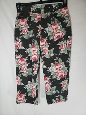 Vintage Lauren Ralph Lauren Green and Pink Floral Capris Sz 8P