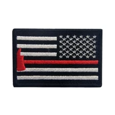 Thin Red Line Reverse Flag First Responder Firefighter Medic Patch - Hook & Loop