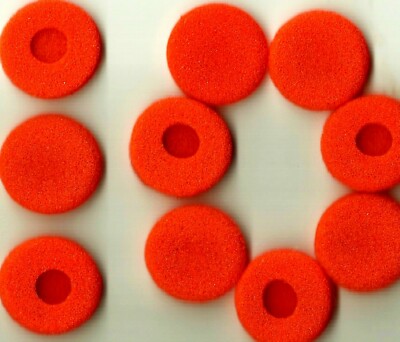 10 Replacement Earbud Soft FOAM CUSHIONS rOund & RED Sponge tips Earpad 11/16''