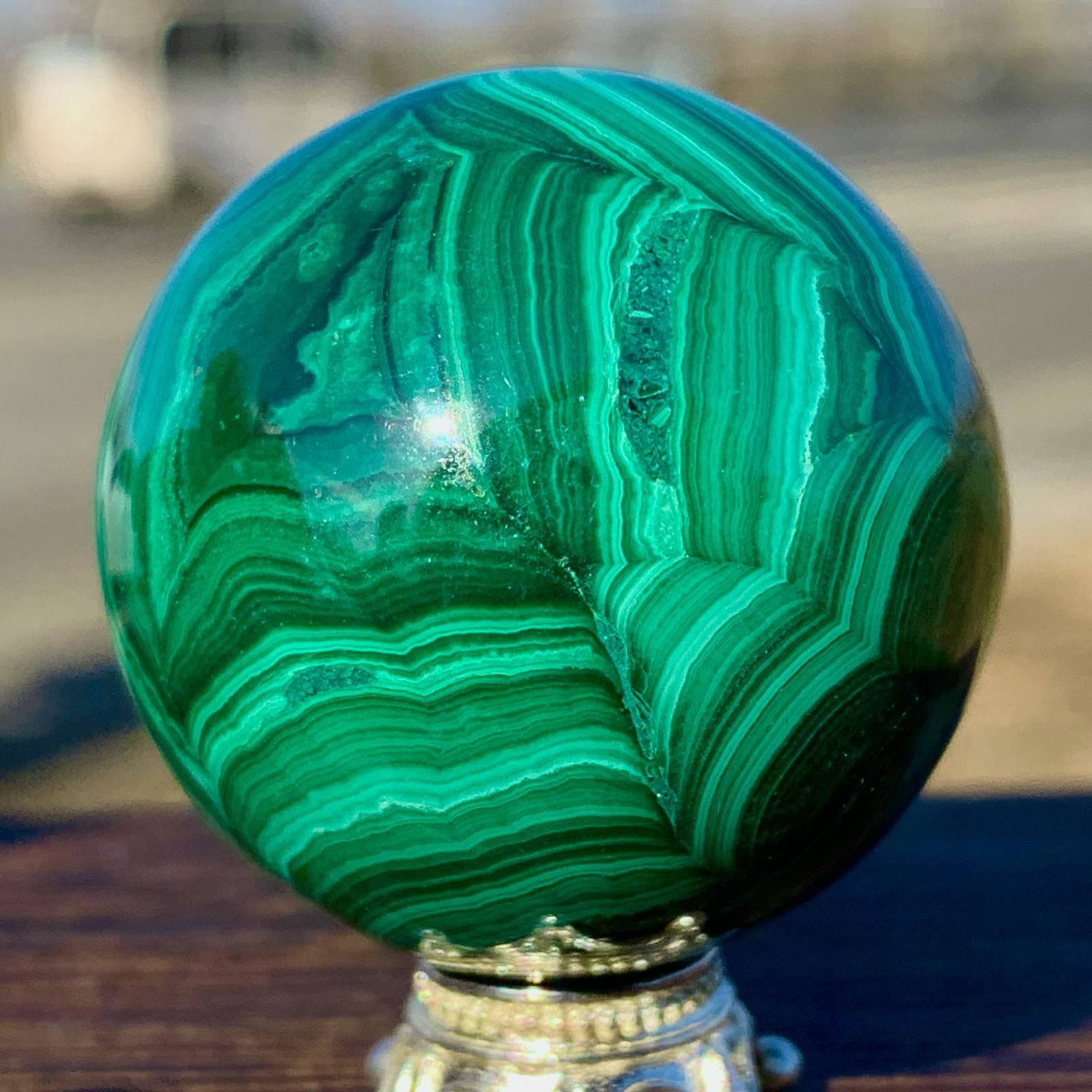 75G Natural glossy Malachite ball transparent cluster rough mineral sample