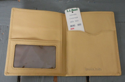 Vintage LL Bean Osgoode Marley Soft Leather Passport Cover, Yellow - New w/ Tags