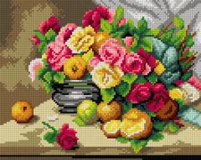 Orchidea Gobelin canvas for halfstitch without yarn after Georges Jeannin - S...