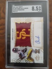 2021 LEAF TRINITY AMON-RA ST. BROWN AUTO/ PATCH SGC 8.5 1/1 !!