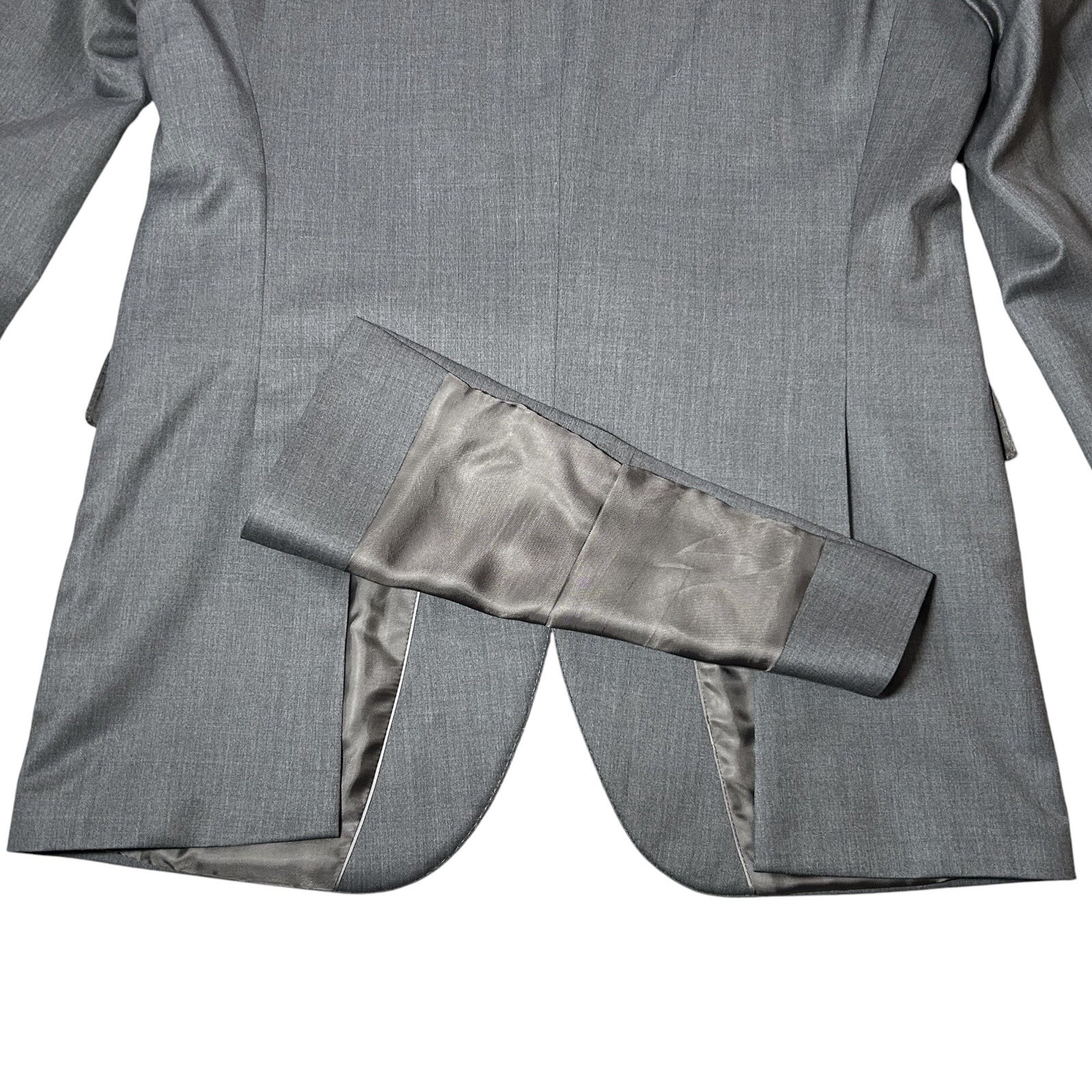 HUGO BOSS Johnstons Lenon Blazer SIZE 42L Reda Super 100 Virgin Wool Gray Jacket thumbnail 13