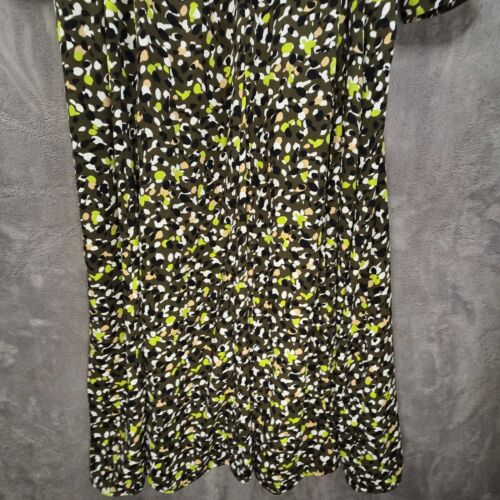 Chico’s 3.5 Maxi Shirt Dress Size XL/18 Olive Green Abstract Dot Office Career - Picture 16 of 18