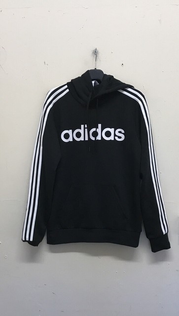Mens adidas E 3s PO FL Essentials 3 Stripes Hoodie Sweatshirt Black Size S  for sale online | eBay