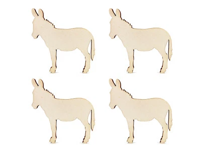 Donkey Unfinished Wood Craft Cutouts Blank Shapes DIY Slices Art Ornament Decor