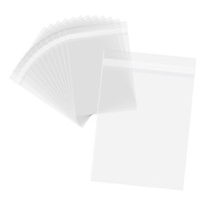9 7/16" x 12 1/4" for T-Shirt/Apparel Self Seal Lip Tape Poly Plastic Clear Bag