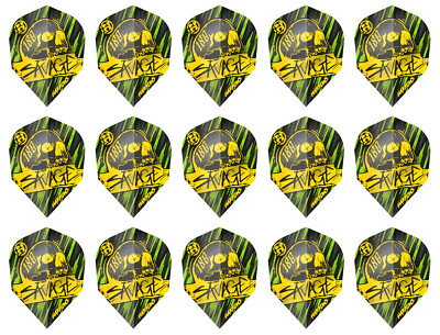 5 New Sets Harrows Savage No. 6 Standard Dart Flights   Ships Tracking - Yellow