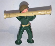 Vintage Manoil or Barclay WWII Soldier Firing Anti Tank Bazooka Lead Toy .