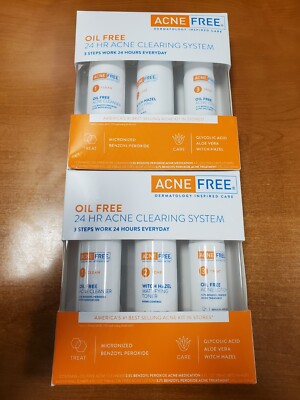 2Pk Acne Free 3 Step Acne Treatment Kit Cleanser/Toner/Lotion (Ex4/25) 7231-R2P7