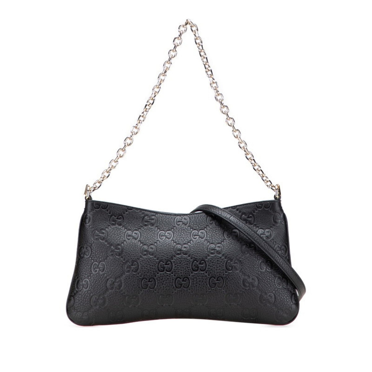 Gucci GG Emblem Medium Chain Handbag/Shoulder Bag 2WAY 815277 Blac