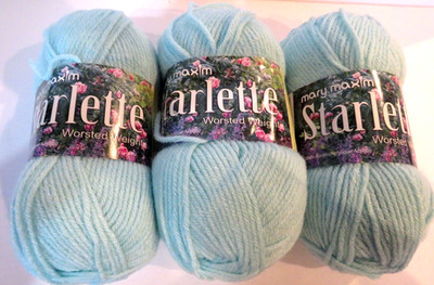 Mary Maxim Starlette Yarn #670 Soft Aqua Appr. 795 Yards Each Lot of 3 Medium #4
