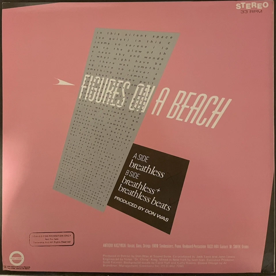 Figures On A Beach - Breathless - виниловый сингл 12 дюймов (Metro America) (1984) - Изображение 2 из 4
