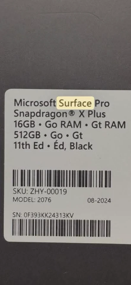 Microsoft Laptop Surface Pro 11th Edition 13" Snapdragon X Elite, 512GB, 16GB - Image 2 of 4