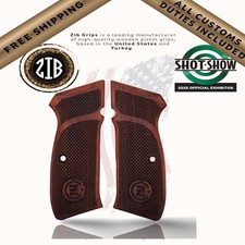 ZIB Manopole in Legno CZ-75/85, 75B, 85B, SP-01 Compatibilità | Emblema Zirconi Full-Size