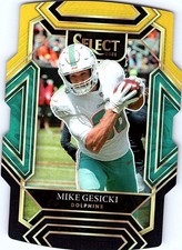 2021 Panini Select #222 Mike Gesicki Black and Gold Prizm Die Cut