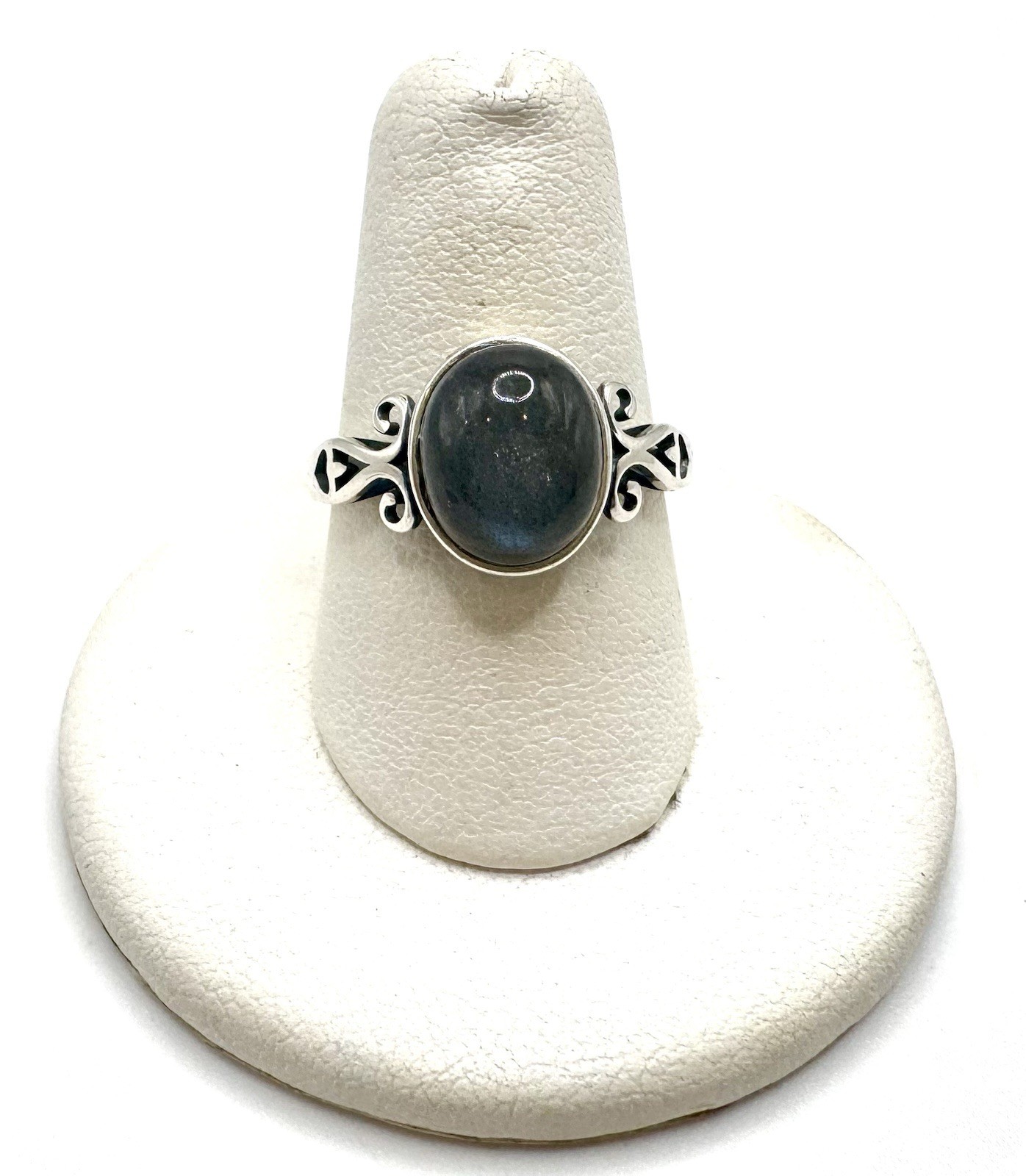 Sterling Silver Labradorite Adjustable Ring Sz 8.5 - image 1