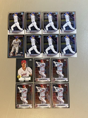 Shohei Ohtani 2024 Chrome Investors Lot of 14 Cards; Bowman Chrome Topps Chrome