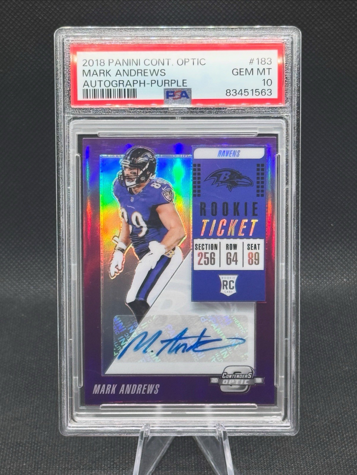 🔥ROOKIE AUTO /99!!🔥🔥 2018 Contenders Optic Purple Rookie Ticket Mark Andrews