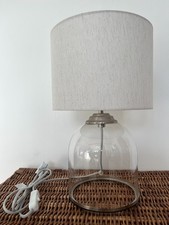 Next Brushed Nickel Gloucester Table Lamp with Lampshade VGC