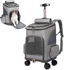 Wheeled Pet Carrier Backpack Pet Stroller, Travel Carrier, Car Seat for Small...