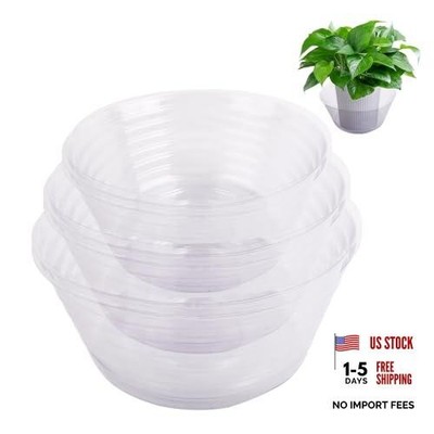 18 Pieces Plastic Plant Saucers - Clear Deep Drip Trays, Thickened Saucers for