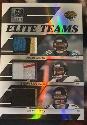 JIMMY SMITH BYRON LEFTWICH MATT JONES 2006 ELITE TEAMS LOGO JAGUARS #3/25 GU