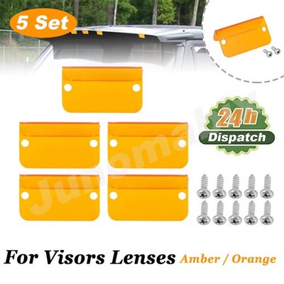 5PCS For Cab Moon Visors Sunvisor Lens Lenses & Hardware HD Kit Amber Orange US