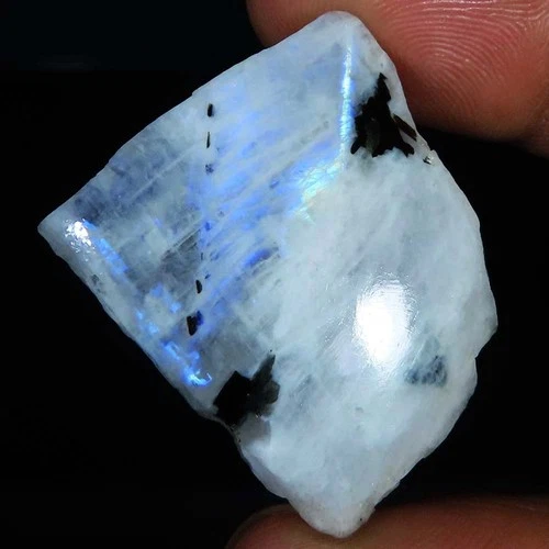 52.55 Ct Natural Rainbow Moonstone Rough Gemstone for Jewelry Making 26x30x6 mm