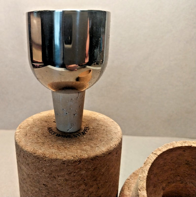 Mass Wine Stopper Cork & Polished Stainless Steel Dome, Monogram ''GID'' EXCELLENT