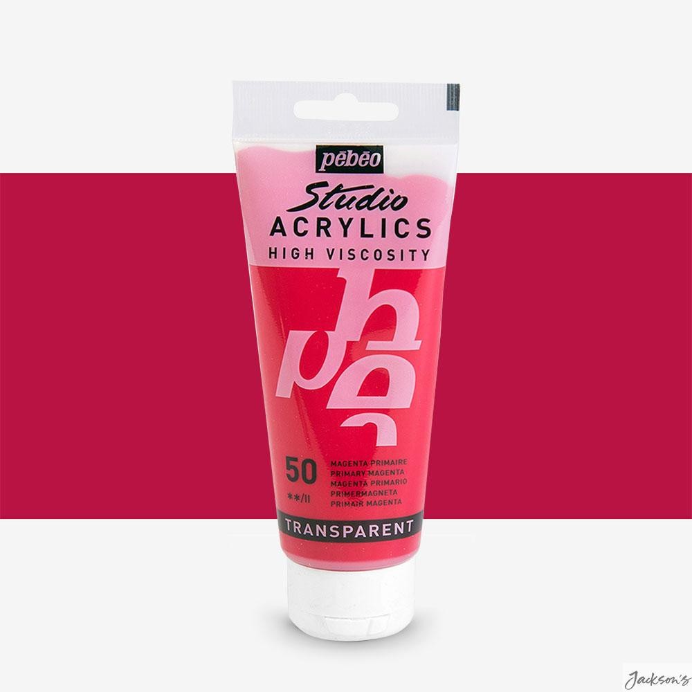 Pebeo Studio Acrylic Paint High Viscosity 100ml Primary Magenta For Artists
