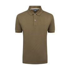 Image of Hugo Boss Pallas Brown Polo Shirt Men's Cotton Regular Fit Short Sleeve