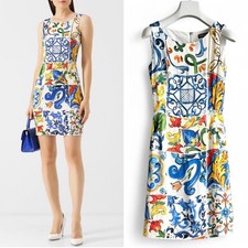Dolce Gabbana Majolica  Floral Midi Dress 36