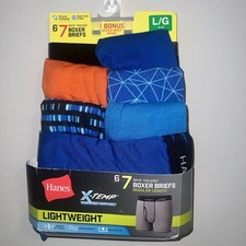 Boys Hanes Lightweight Boxer Briefs 6 Pack Large 14-16  4141 