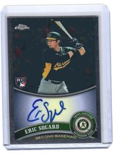 2011 Eric Sogard Topps Chrome Auto RC #184 (H334) $6 MAX SHIP