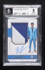 2018-19 Panini National Treasures Rookie 63/99 Zhaire Smith BGS 8 Patch Auto 6fs