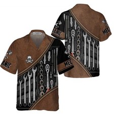 Mechanic Tools Skull Mechanic Hawaiian Shirt Vintage Mechanic Shirt Fo