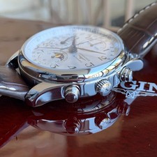 Longines Master Collection Moon Phase Automatic Chronograph Wristwatch Pristine 11