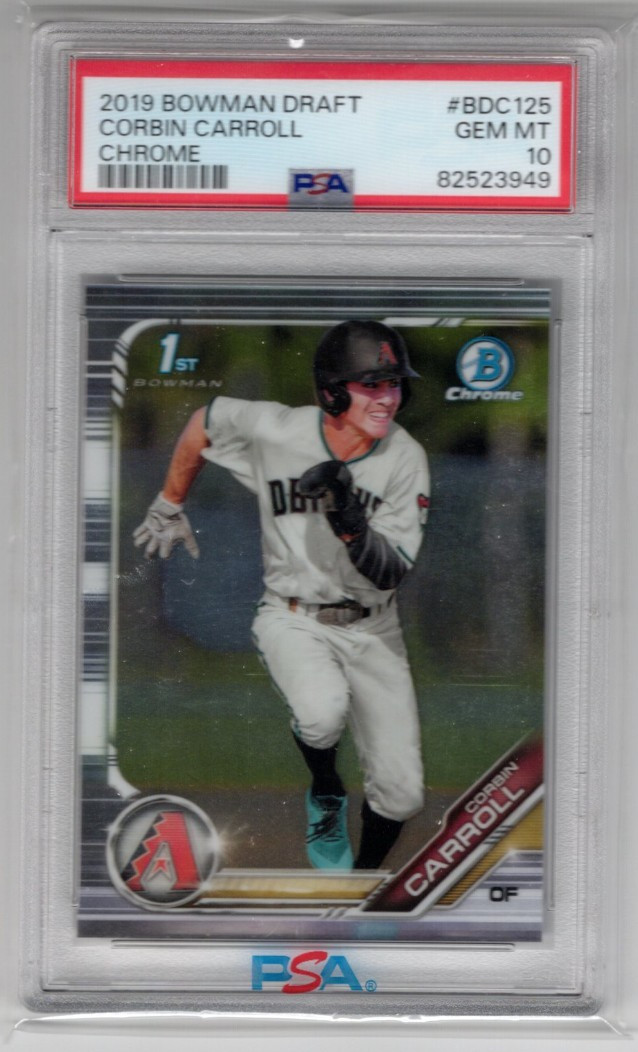 2019 Bowman Draft Corbin Carroll Chrome  # BDC 125  PSA 10 Gem Mint