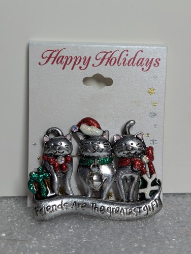 Nuevo broche de gatos navideños con marca KC Los amigos son el mejor regalo - Imagen 2 de 8