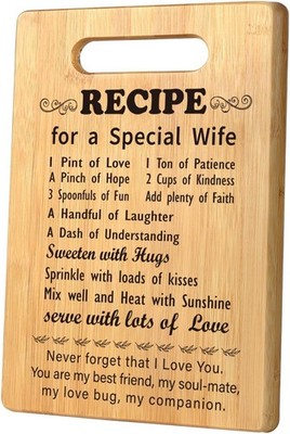 Unique Bamboo Cutting Board for Wife - Celebrate Love and Moments Together