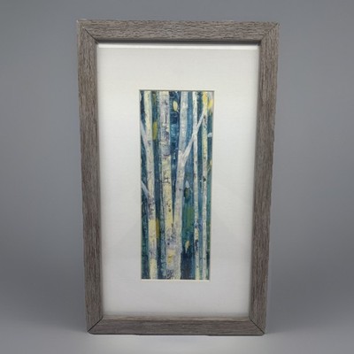 Blue Green Birch Tree Wall Art Julia Purinton Birches In Spring Panel 1 Framed