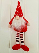 NEW 9 INCH GNOME ORNAMENT RED AND WHITE  FARMHOUSE  NORDIC