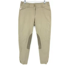 The Tailored Sportsman Trophy Hunter 1963 Mid-Rise Front-Zip Breeches 32R Tan