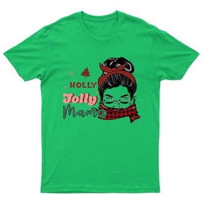 Holly Jolly Mama Weihnachten T-Shirt Unisex Retro Lustig Damen Vintage Herren -a