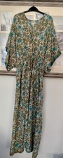 Maxi Abito Donna Meghna Caftano 100% Seta Buone Condizioni