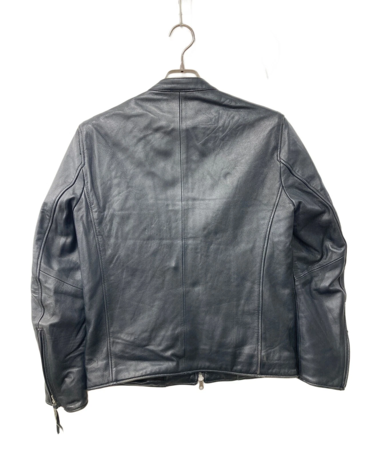 Nano Universe Single Leather Riders Jacket Men's Size S Black image 2